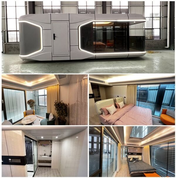 Mobile capsule House Furnished Cabin Homes Villa House 40ft Container Homes Capsule Office Pod - Image 8