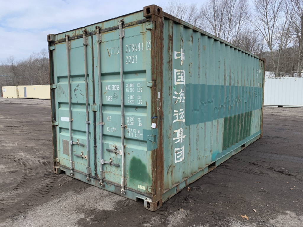 20ft x 8ft Used Green Shipping / Storage Container - Y-CONTAINERS